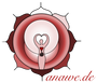 Das offizielle Anawe-Logo mit verschiedenen Rottönen.